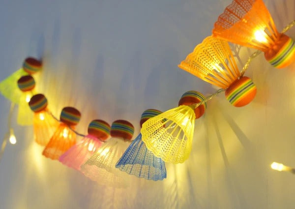 Recycle Used Badminton Shuttlecocks to Diy Sports String Lights