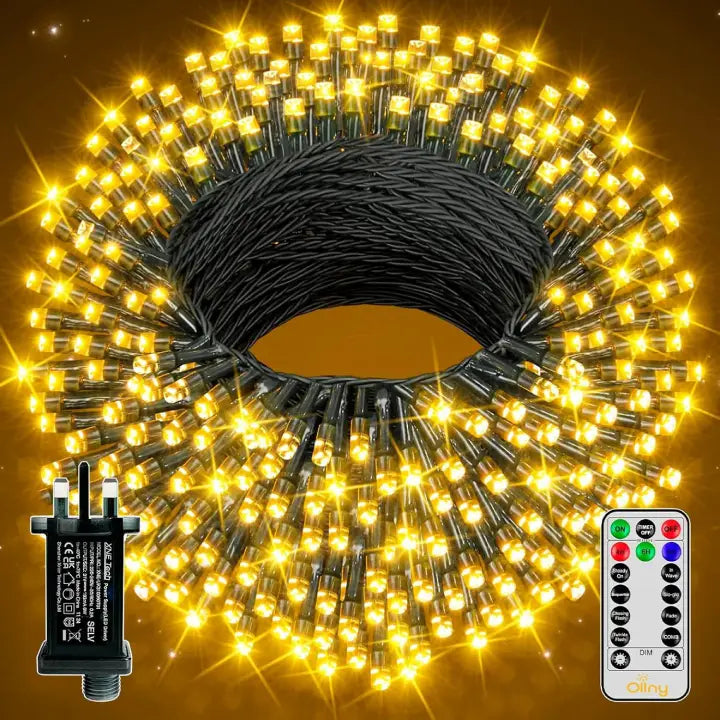 Ollny 1000led 100m warm white christmas tree lights