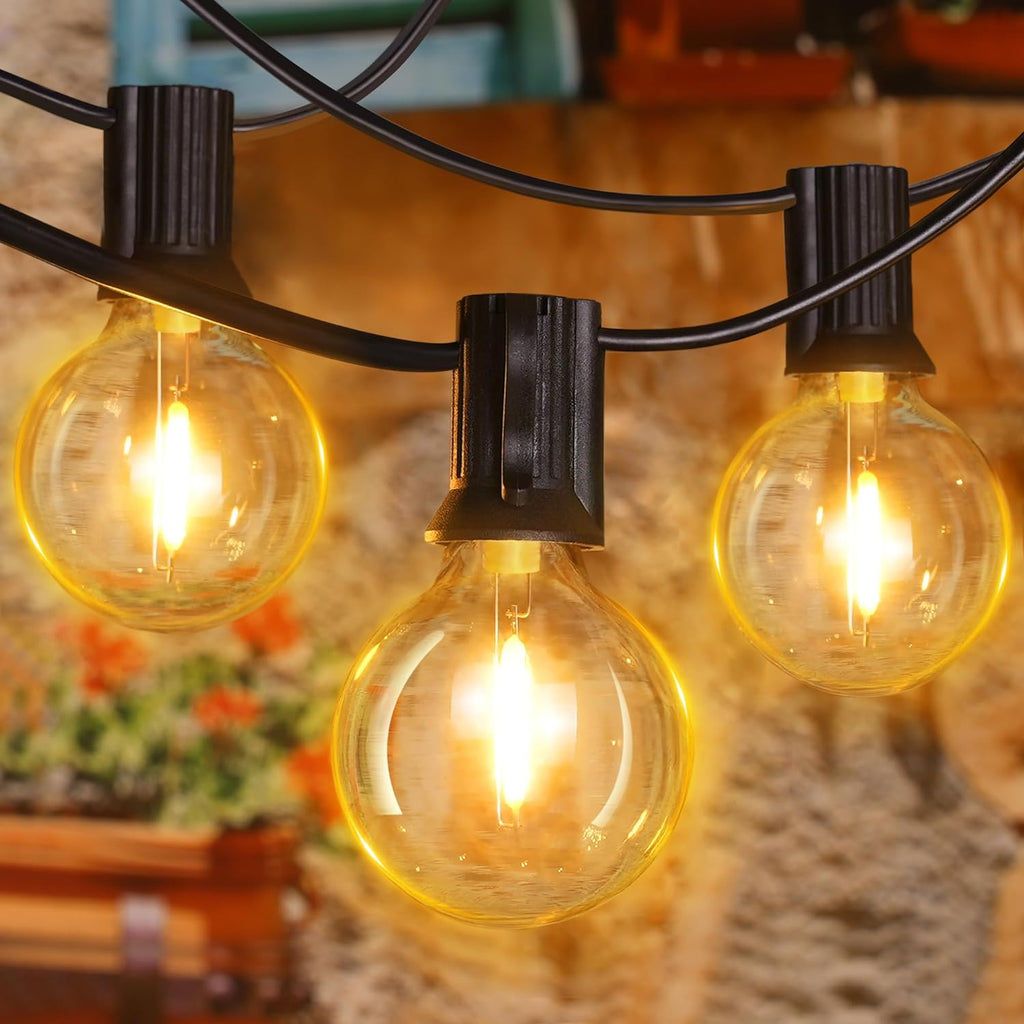 Ollny G40 Outdoor Festoon Lights 7.5m (13+1 Bulbs, IP45 Waterproof, Connectable, 2200k)