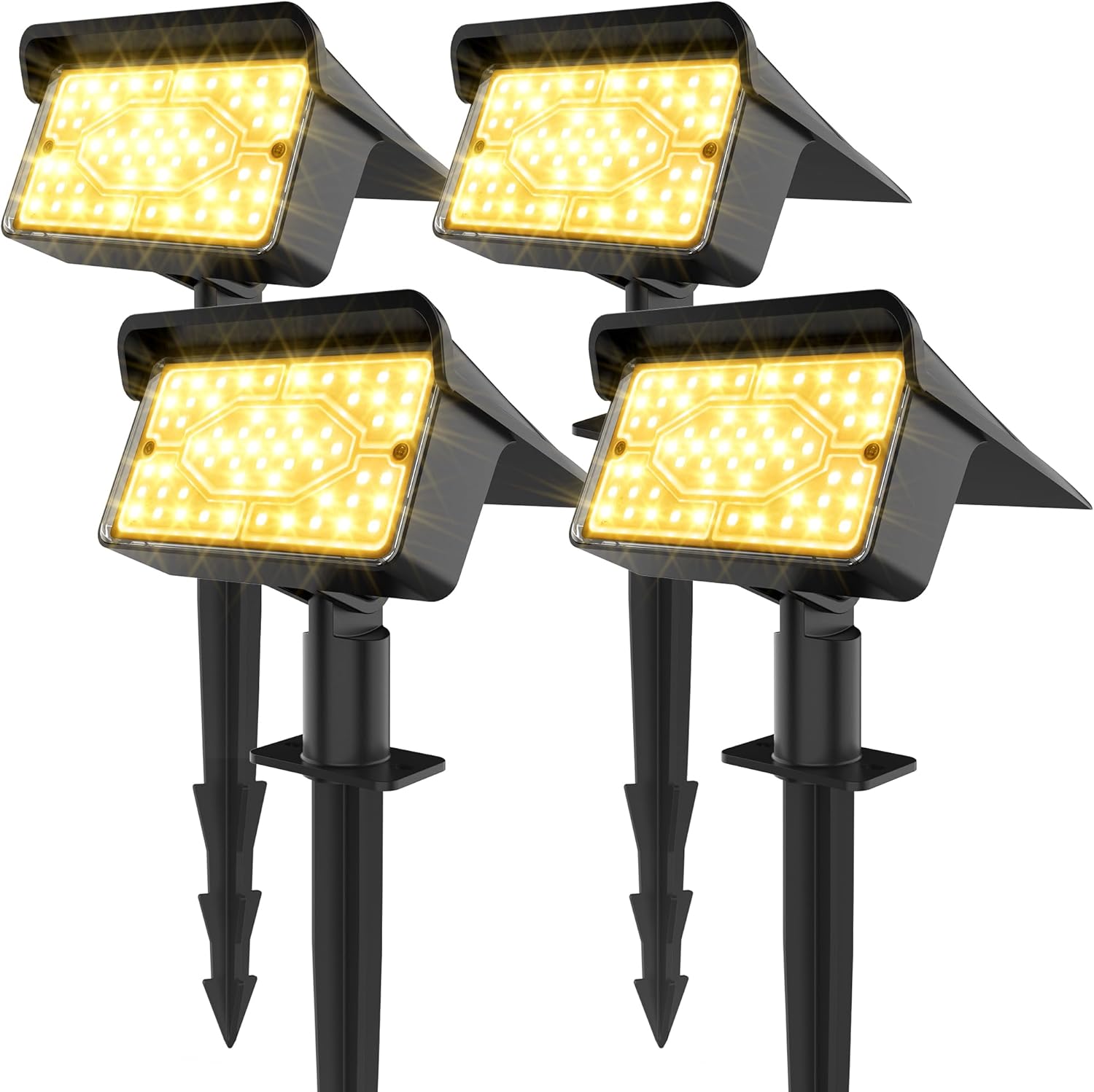 Ollny Solar Spot Lights for Driveway, Garden, Walkway (Warm White, IP65 Waterproof)