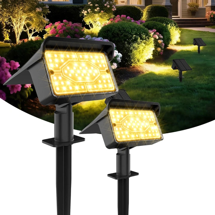 Ollny Solar Spot Lights for Driveway, Garden, Walkway (Warm White, IP65 Waterproof)