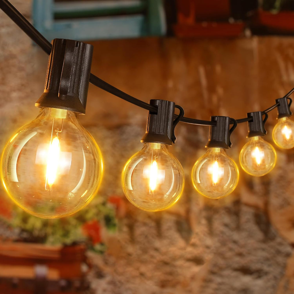 Ollny G40 Outdoor Festoon Lights 30m (50+3 Bulbs, IP45 Waterproof, Connectable, 2200k)