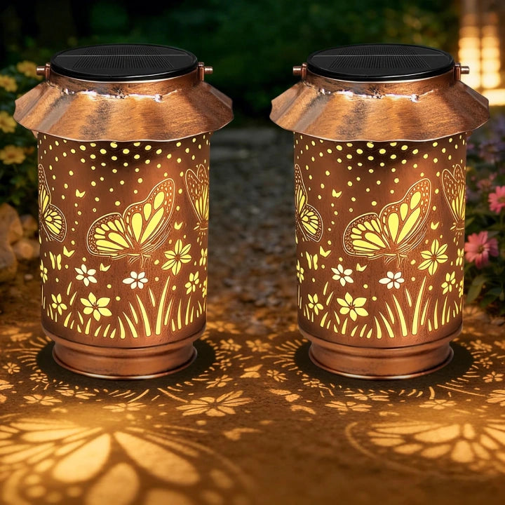 Ollny Butterfly Solar Lanterns, Garden Ornaments for Festoon, Lawn, Yard (IP65 Waterproof)