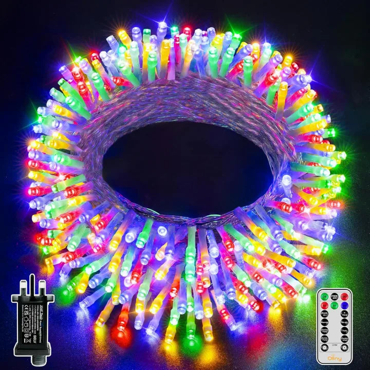 Multicolored LED string lights with remote control 