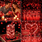 Ollny 100 LEDs 10m Red Fairy Lights for DIY, Party, Bedroom, Wedding, Anniversary, Birthday(Battery Operated, IP44 Waterproof)