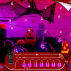 Ollny S17 Halloween Outdoor Festoon Lights Purple and Orange (IP45 Waterproof, 8 Modes, Plug In)