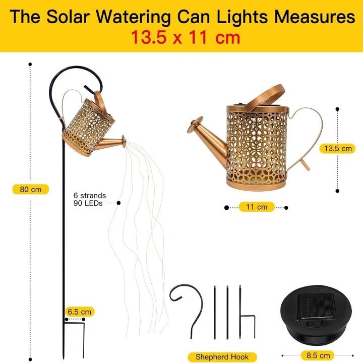 Ollny Beehive Solar Watering Can with Cascading Lights for Outdoor, Yard, Patio, Lawn(Warm White, IP65 Waterproof, 2 Modes)