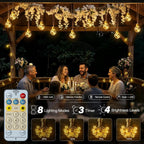 Ollny G50 Solar Festoon Lights for Garden, Gazebo, Festoon (Hemp Rope, 8 Modes, Solar/USB, IP45 Waterproof)