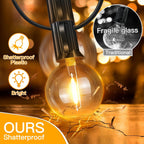 Ollny G40 Outdoor Festoon Lights 30m (50+3 Bulbs, IP45 Waterproof, Connectable, 2200k)