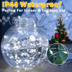 Ollny 50 LED Cool White Fairy Lights for Christmas Tree, Bedroom, Outdoor, Party, Bottle, Wedding (2 Packs, 5m, Battery Operated, IP44 Waterproof)
