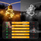 Ollny G50 Solar Festoon Lights for Garden, Gazebo, Festoon (Hemp Rope, 8 Modes, Solar/USB, IP45 Waterproof)