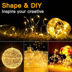 Ollny 150 LEDs 15m Warm White Fairy Lights for DIY, Christmas Tree, Bedroom, Party, Bottle, Wedding(Battery Operated, IP44 Waterproof)