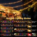 Ollny Camping String Lights Warm White & Multicolour for Yard, Garden, Party (20M 200LED, USB, 9 Modes, IP44 Waterproof)