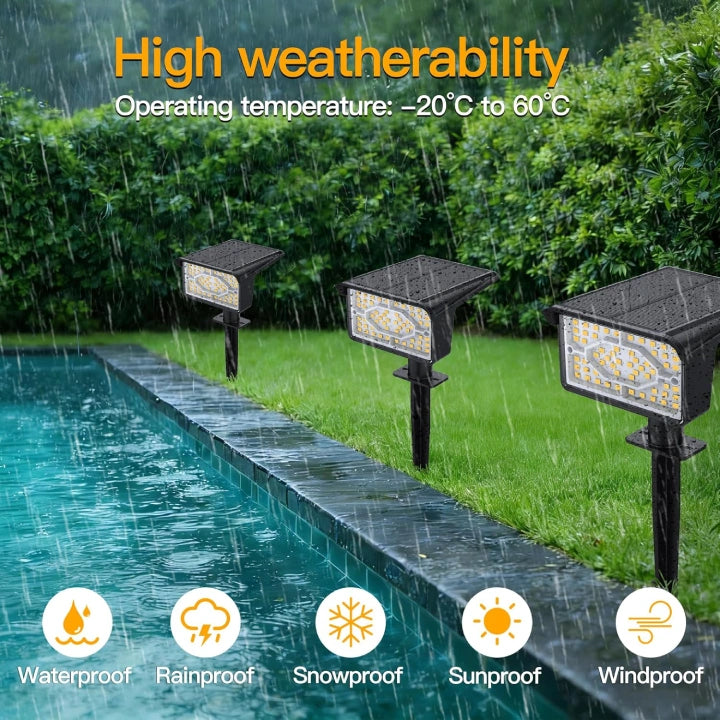Ollny Solar Spot Lights for Driveway, Garden, Walkway (Warm White, IP65 Waterproof)