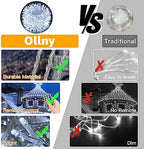 Ollny 500 LED 50m Cool White Fairy Lights (Memory Function, 8 Modes, IP44 Waterproof)
