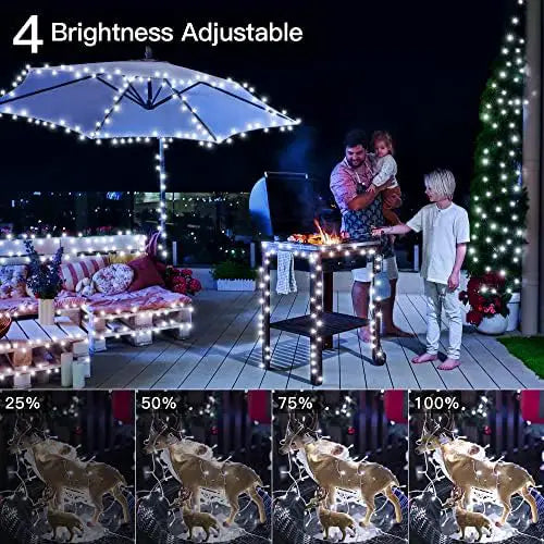 Ollny 500 LED 50m Cool White Fairy Lights (Memory Function, 8 Modes, IP44 Waterproof)