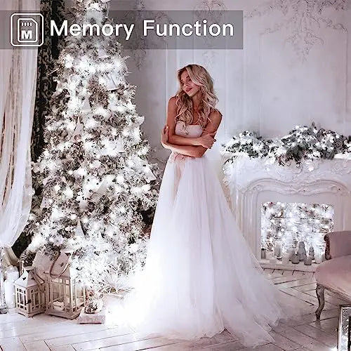Ollny 500 LED 50m Cool White Fairy Lights (Memory Function, 8 Modes, IP44 Waterproof)