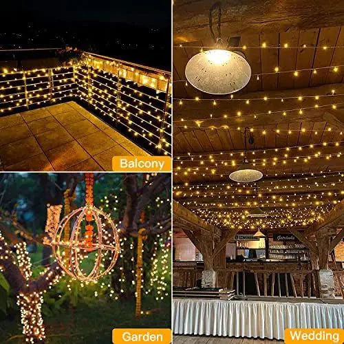 Ollny 500 LED 50m Warm White Fairy Lights (Warm White, Memory Function, 8 Modes, IP44 Waterproof)