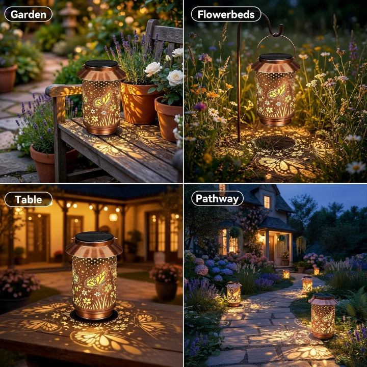 Ollny Butterfly Solar Lanterns, Garden Ornaments for Festoon, Lawn, Yard (IP65 Waterproof)