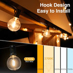 Ollny G40 Outdoor String Lights for Festoon, Garden, Balcony, Gazebo, Pergola (Connectable, IP45 Waterproof, 2700k)