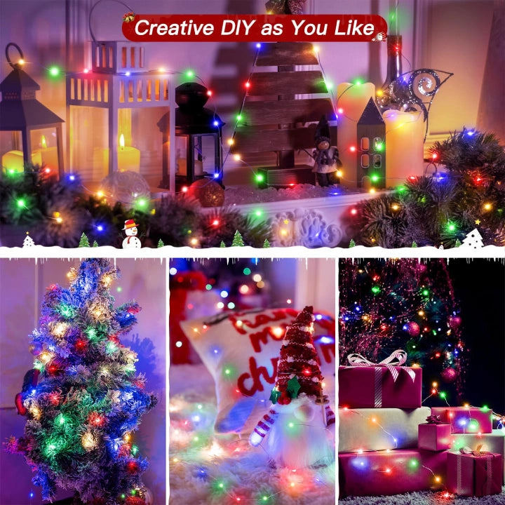 Ollny 100 LEDs 10m Multicolour Fairy Lights for DIY, Party, Bedroom, Wedding, Anniversary, Birthday(Battery Operated, IP44 Waterproof)