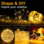 Ollny 50 LEDs 5m Warm White Room Fairy Lights (Cooper Wire, Battery Operated)
