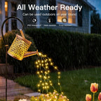 Ollny Beehive Solar Watering Can with Cascading Lights for Outdoor, Yard, Patio, Lawn(Warm White, IP65 Waterproof, 2 Modes)