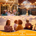 Ollny G40 Outdoor Festoon Lights 30m (50+3 Bulbs, IP45 Waterproof, Connectable, 2200k)