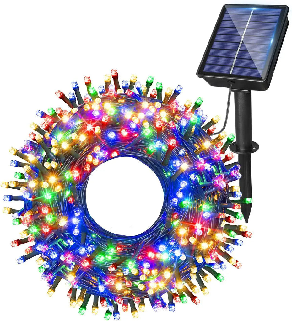Ollny 200 LED Multicolor Solar Fairy Lights 20m(Green Cable, Solar Power, 8 Modes)