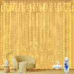 Ollny 300 LED 3m*3m USB Curtain Fairy Lights With Hooks Warm White