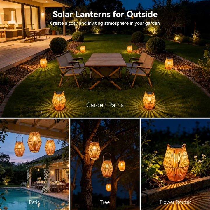 Ollny Solar Lanterns, Mothers Day Gifts, Birthday Presents for Pathway, Poolside, Festoon (IP44 Waterproof)