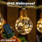 Ollny G50 Solar Festoon Lights for Garden, Gazebo, Festoon (Hemp Rope, 8 Modes, Solar/USB, IP45 Waterproof)