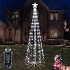 Ollny Christmas Tree Lights with Star Topper Cool White 1.8m 170 LED (IP67 Waterproof, 8 Modes)