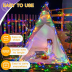 Ollny Multicolor Fairy Lights 10m 100 LED(Green Cable, IP44 Waterproof, Battery Powered, 8 Modes)
