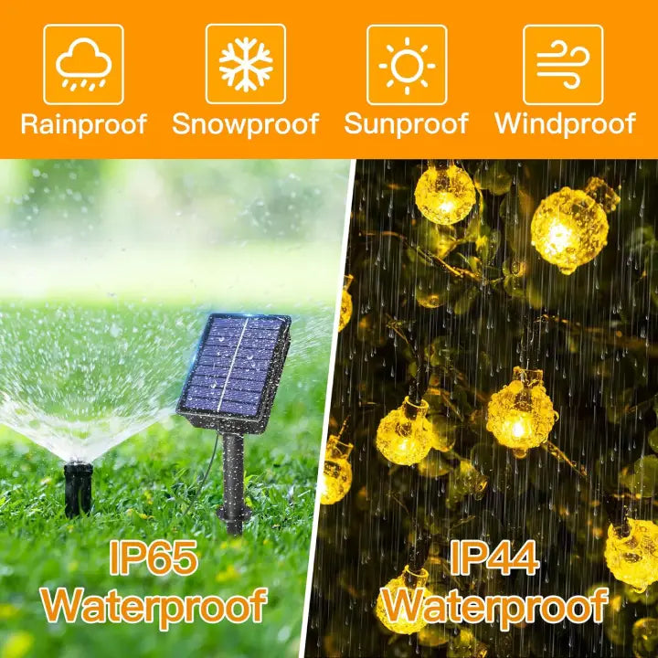 Ollny Warm White Globe Solar Garden Lights(Green Cable, Solar Power, 8 Modes)