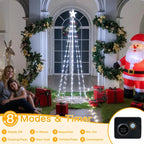 Ollny Christmas Tree Lights with Star Topper Cool White 1.8m 170 LED (IP67 Waterproof, 8 Modes)