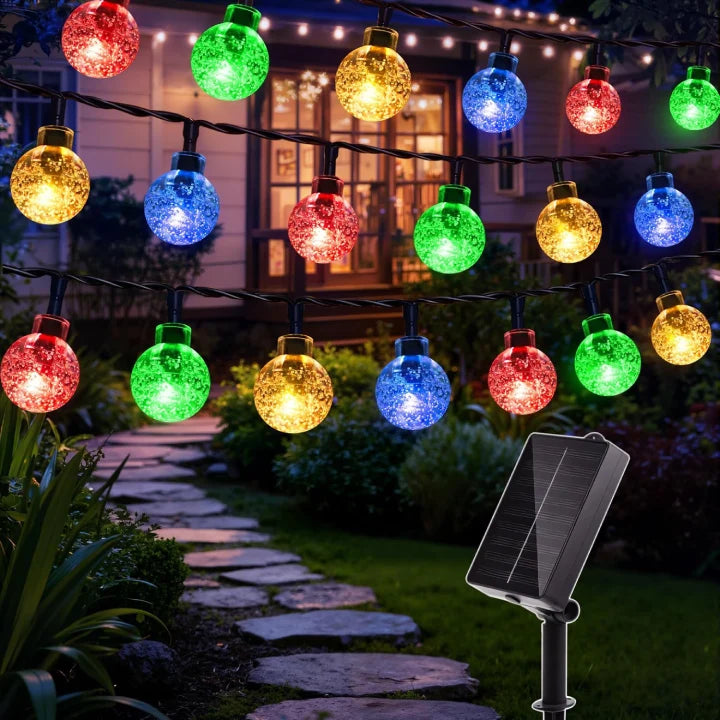 Ollny Multicolor Globe Solar Lights (Green Cable, Solar Power, 8 Modes)