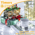 Ollny 100 LED Cool White Battery Operated Christmas Fairy Lights (Clear Cable, IP44 Waterproof)