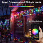 Ollny Smart RGB Icicle Lights 10m 286 LED(App Control, 16M Colors, Music Sync)
