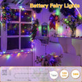 Ollny Multicolor Fairy Lights 10m 100 LED(Green Cable, IP44 Waterproof, Battery Powered, 8 Modes)