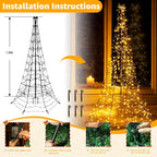 Ollny Christmas Tree Lights Warm White 1.8m 202 LEDs Mains Powered