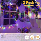Ollny Multicolor Fairy Lights 10m 100 LED(Green Cable, IP44 Waterproof, Battery Powered, 8 Modes)