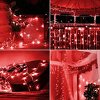 Ollny 100 LEDs 10m Halloween Red String Lights (Clear Cable, 8 Modes)