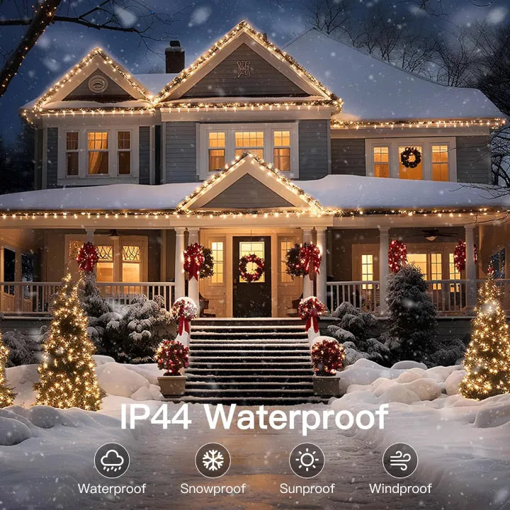 Ollny Smart RGB+W Christmas Fairy Lights 200 LEDs 20m (App Control, 16M Colors, Music Sync)