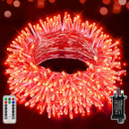 Ollny Orange Halloween String Lights (Clear Cable, Plug in, 8 Modes)