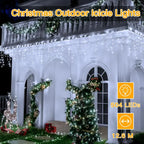 Ollny 504 LED 12.6m Cool White Christmas Icicle Lights (Clear Cable, Plug in, 8 Modes)