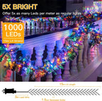 Ollny 1000 LED 15m Multicolor Cluster Lights (Green Cable, Plug in, 8 Modes)