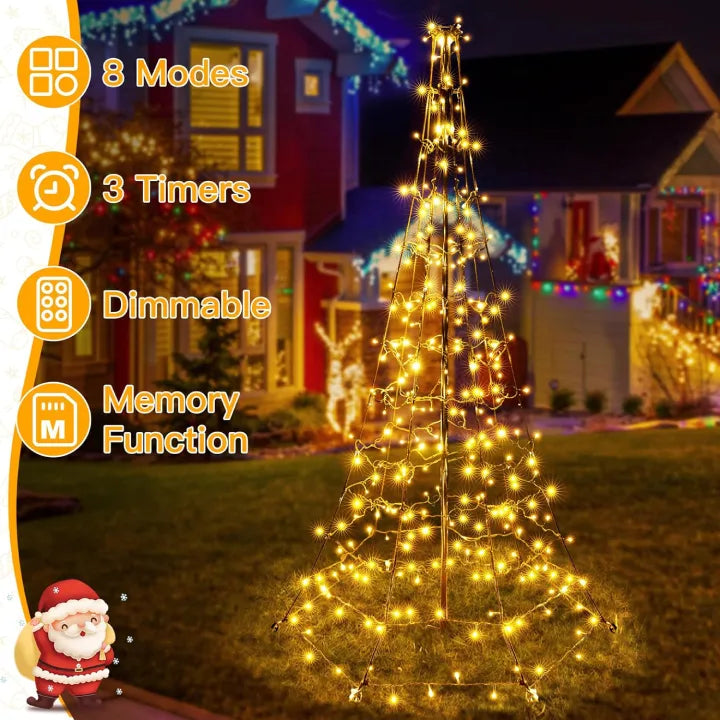 Ollny Christmas Tree Lights Warm White 1.8m 202 LEDs Mains Powered