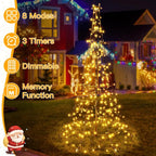 Ollny Christmas Tree Lights Warm White 1.8m 202 LEDs Mains Powered