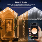 Ollny Smart RGB+W Icicle Lights 10m 286 LED(App Control, 16M Colors, Music Sync)